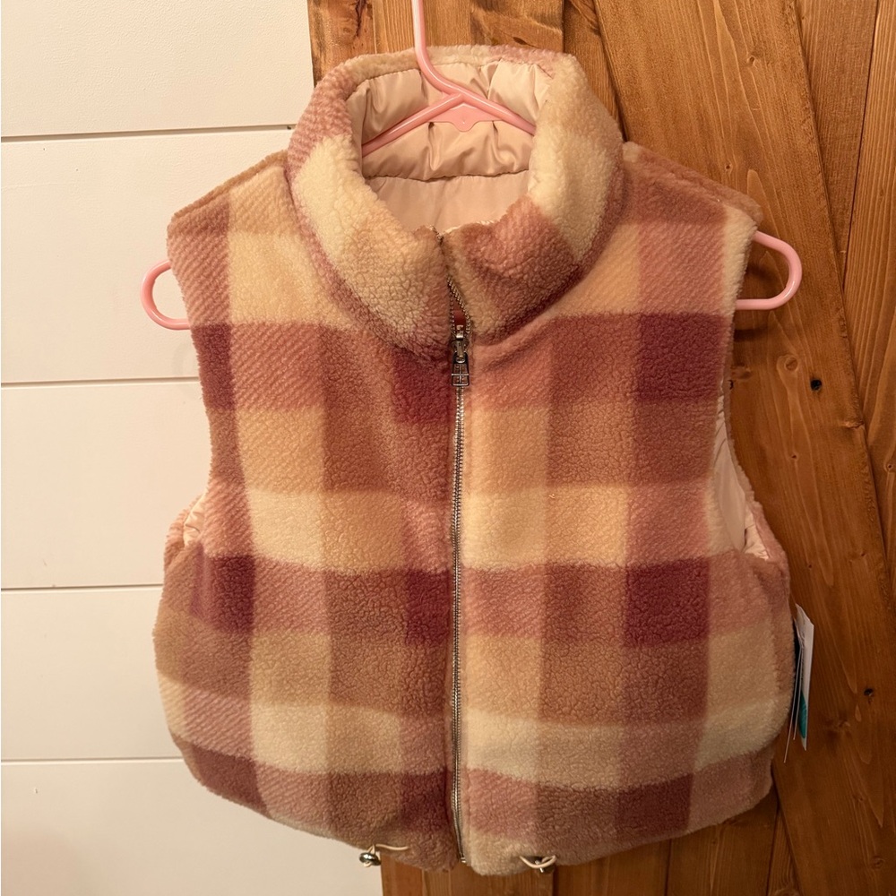 CoffeeShop Pink and Cream Sherpa Vest